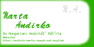 marta andirko business card